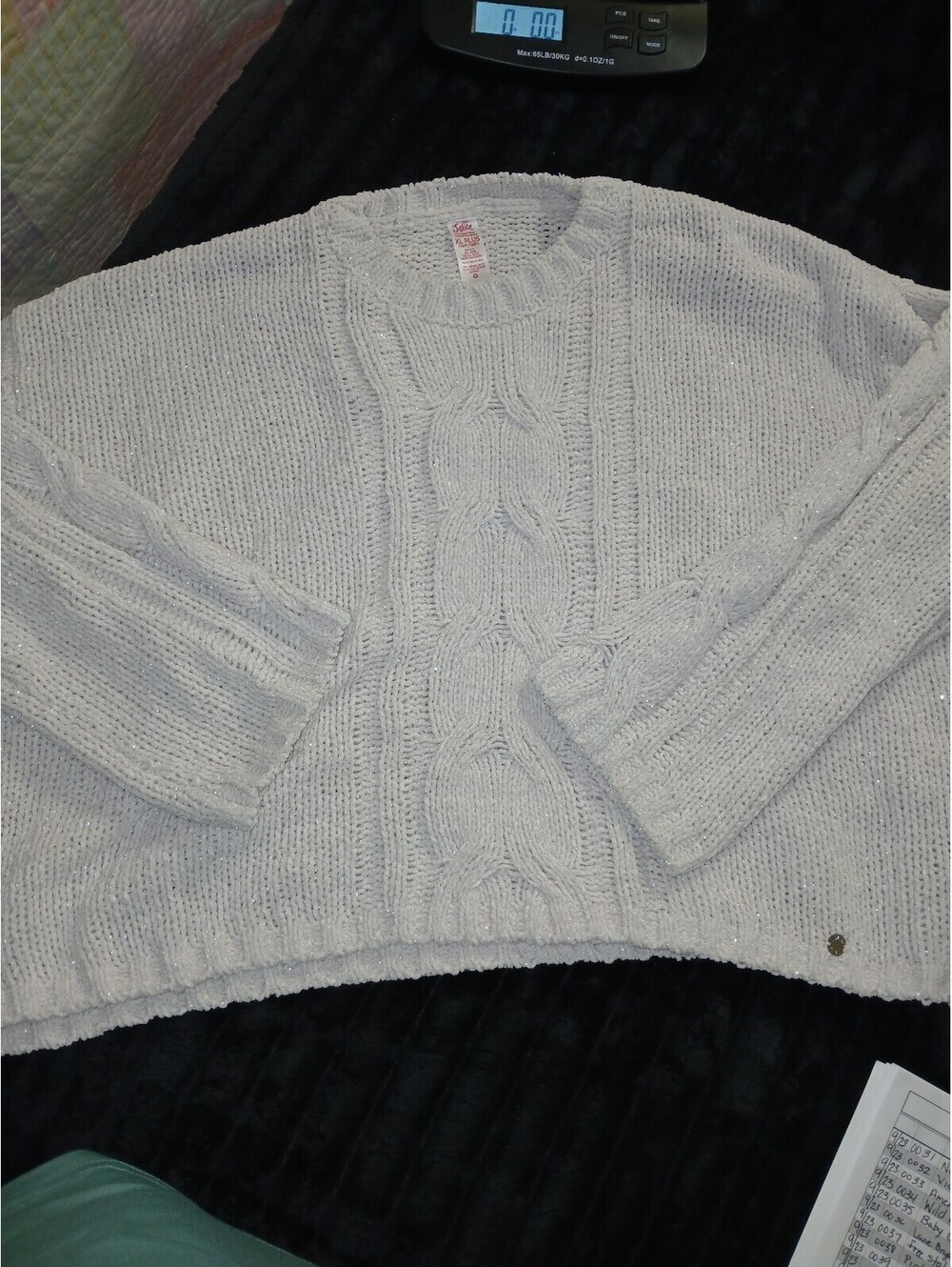 Justice cabled sweater